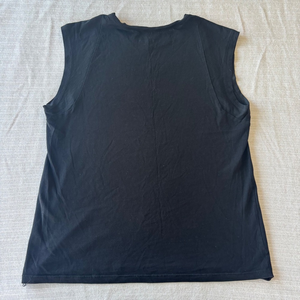 FRAME Le Mid Rise Muscle Tank Top Black Sleeveless Tee Womens Medium - Picture 2 of 6